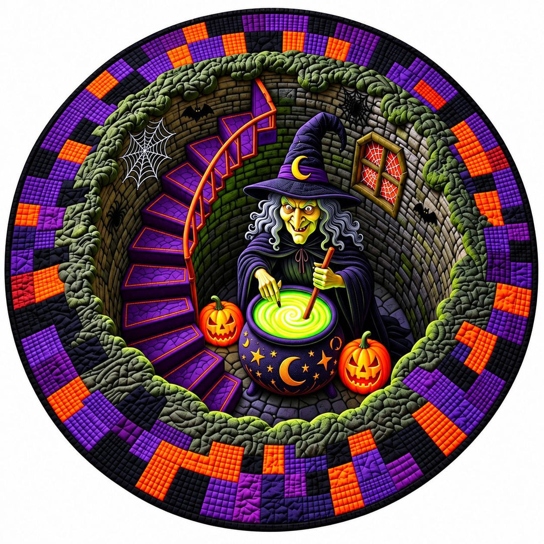 Whimsical Halloween-Themed Round Area Rug