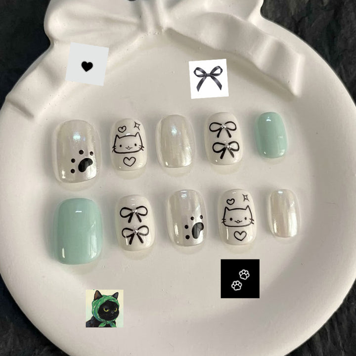 Cute Cartoon Themed Press-On Nail Art