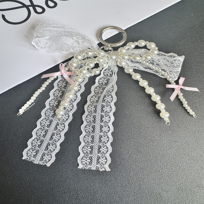 Elegant Lace and Pearl Keychain Kalsten