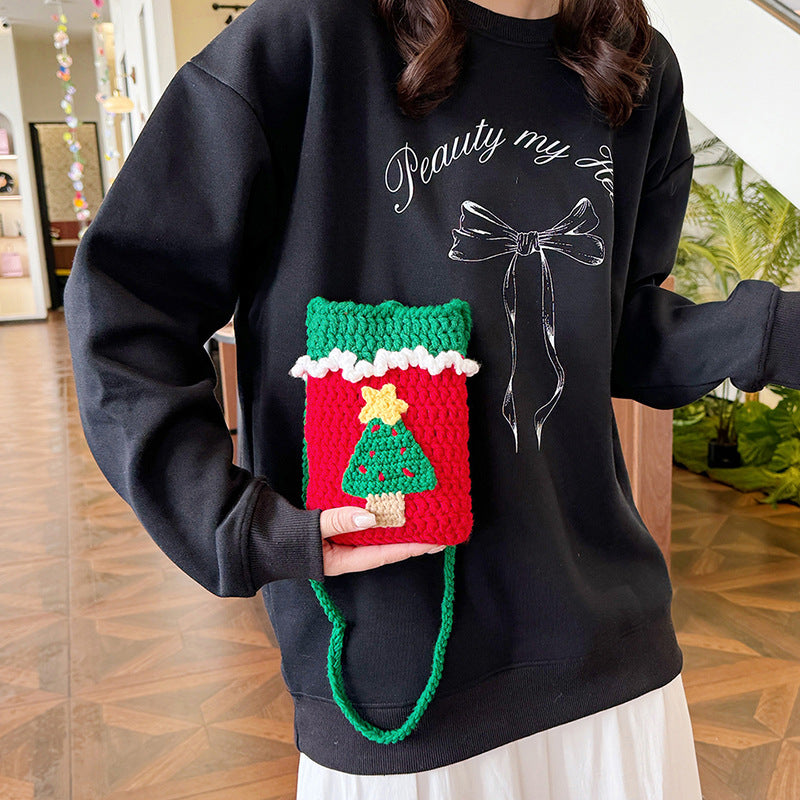 Cute Santa-Themed Crochet Mini Backpack