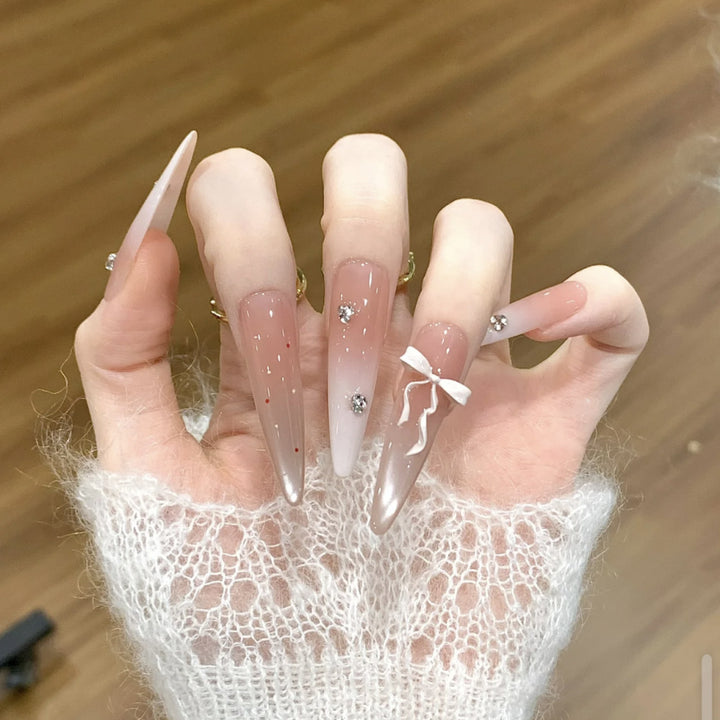 Artistic Press-On Nail Set with Elegant Floral and Decorative Accents Kalsten