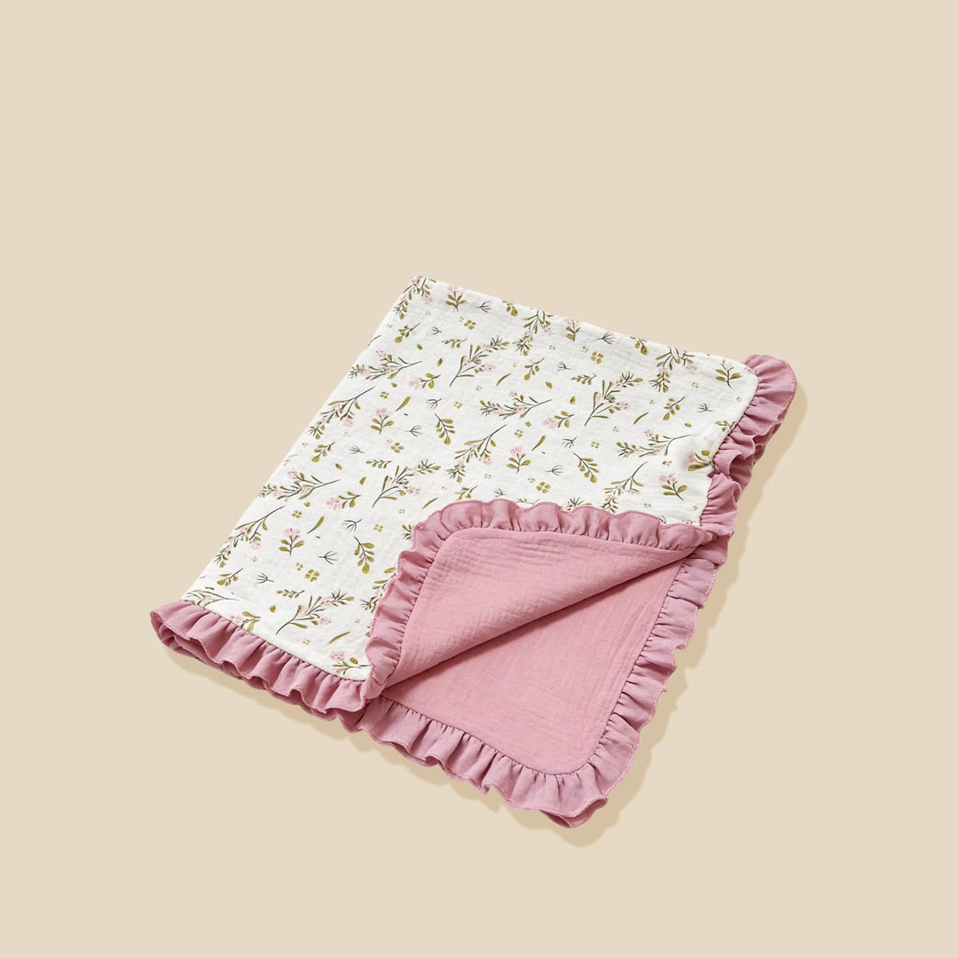 Soft Muslin Baby Blanket with Frill Edging kalsten