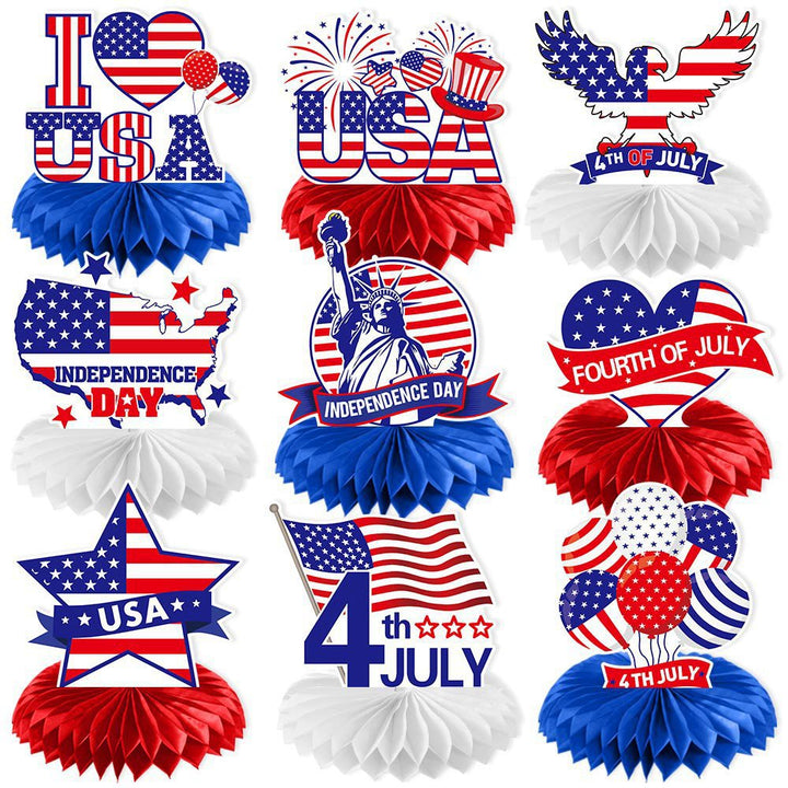 Unisex nan patriotic acrylic cake topper with US flag heart motif Kalsten