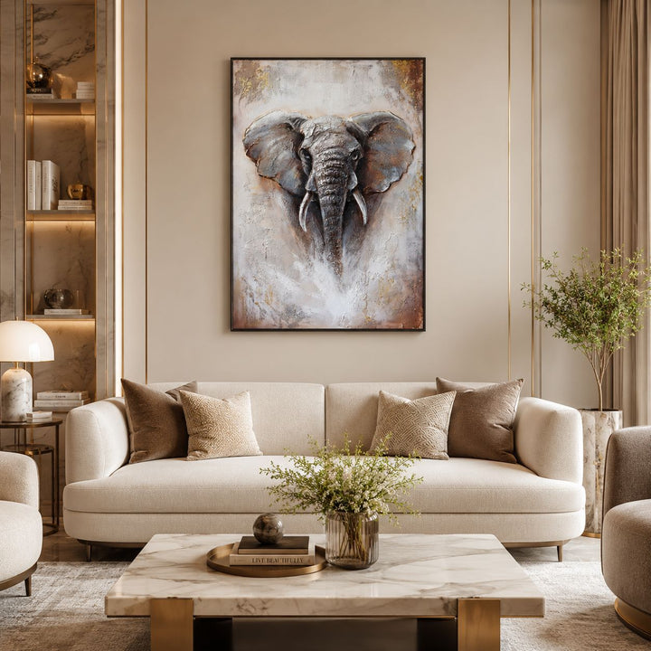 Elephant-Themed Decorative Canvas Artwork