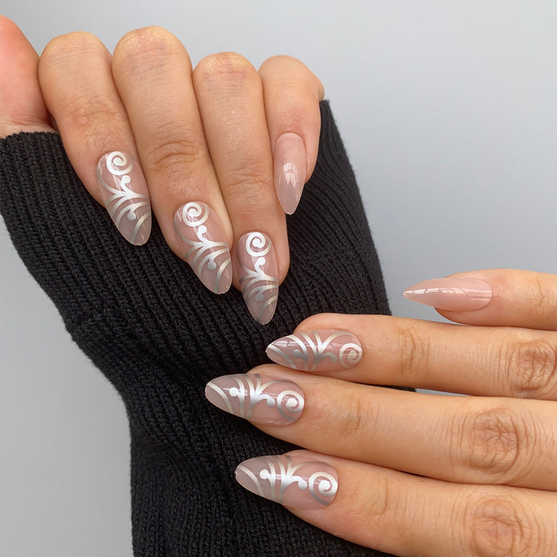 Glamorous Glittery Stiletto Press-On Nails Kalsten