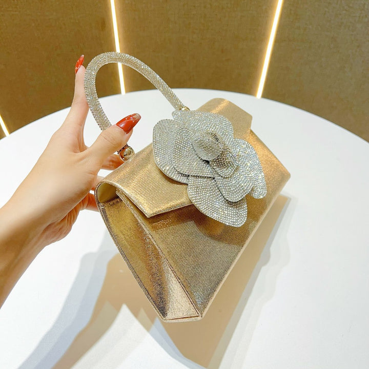 Glamorous Floral-Embellished Evening Handbag