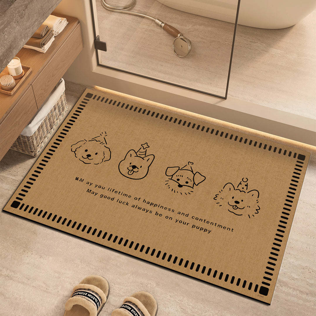 Cute Family Themed Decorative Bath Mat