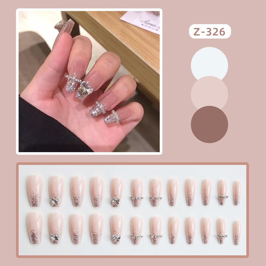 Glamorous Rhinestone Embellished Press-On Nail Set Kalsten