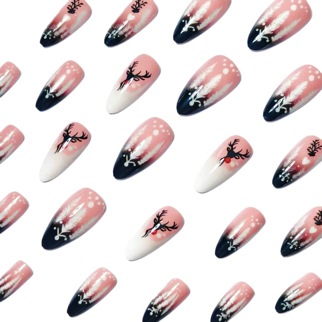 Artificial nails in festive reindeer design Kalsten