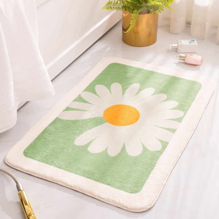 Floral Pattern Bath Rug