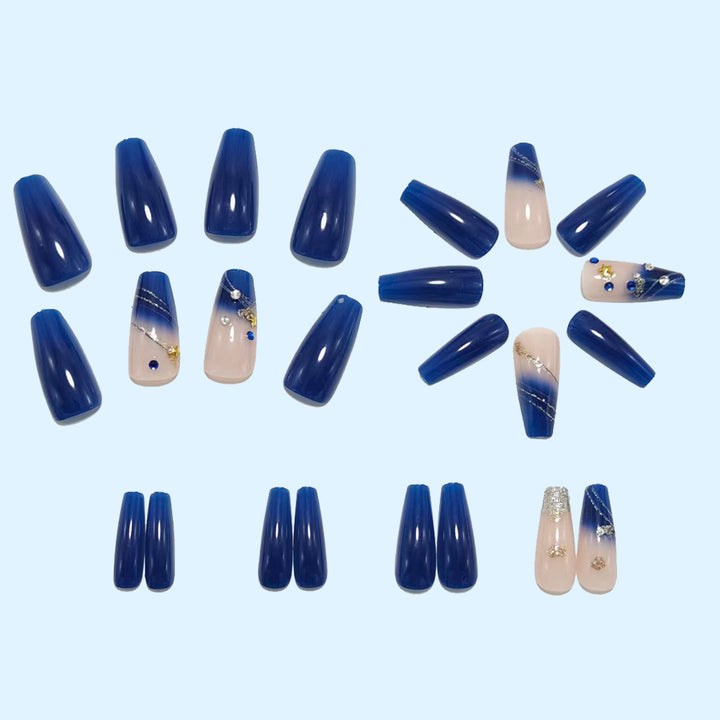 Artificial nails in luxurious ombre design with glitter accents Kalsten
