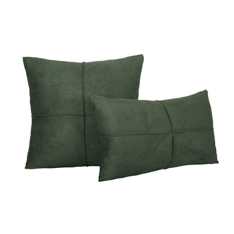 Decorative Suede-Look Cross-Seam Throw Pillow Set with Removable Covers
