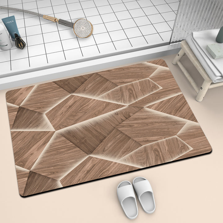 Textured Wood Grain Bath Mat