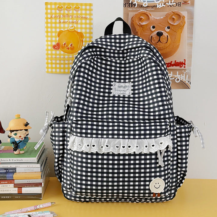 Cute Gingham Print Backpack Kalsten