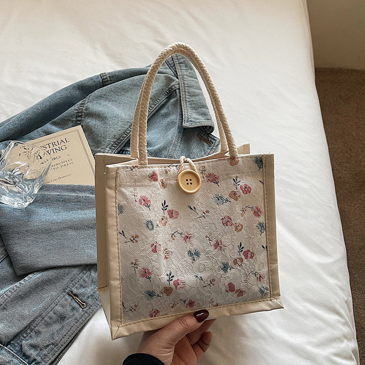 Floral Motif Handcrafted Tote Bag