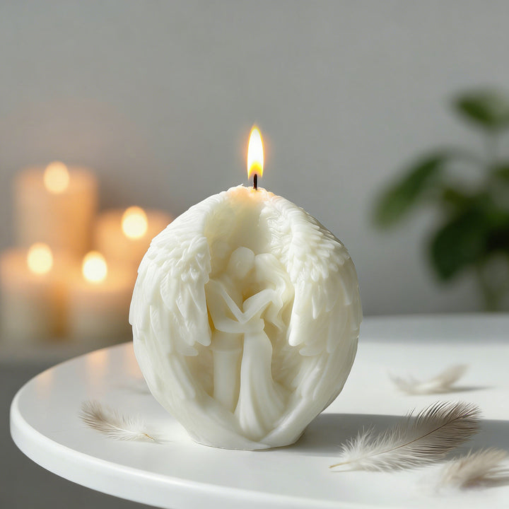 Sculpted Angel Embrace Candle