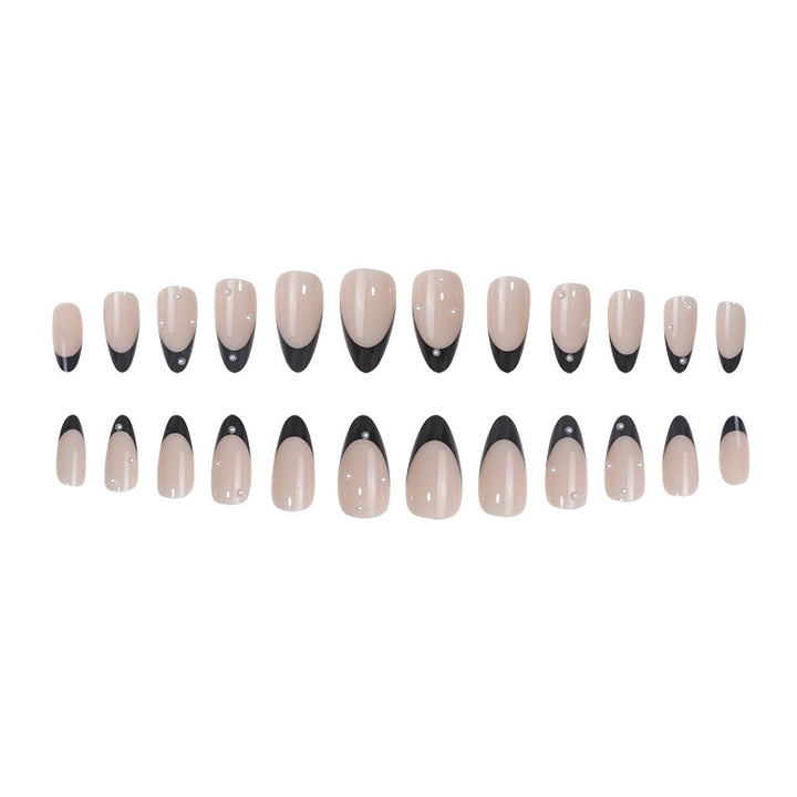 Elegant Stiletto Press-On Nails with Classic French Design Kalsten