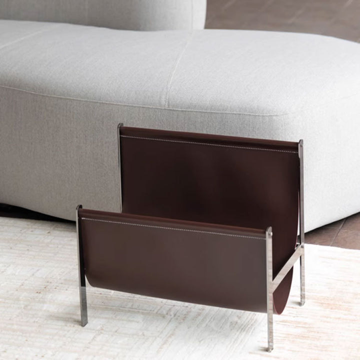 Stylish Minimalist Leather Magazine Rack