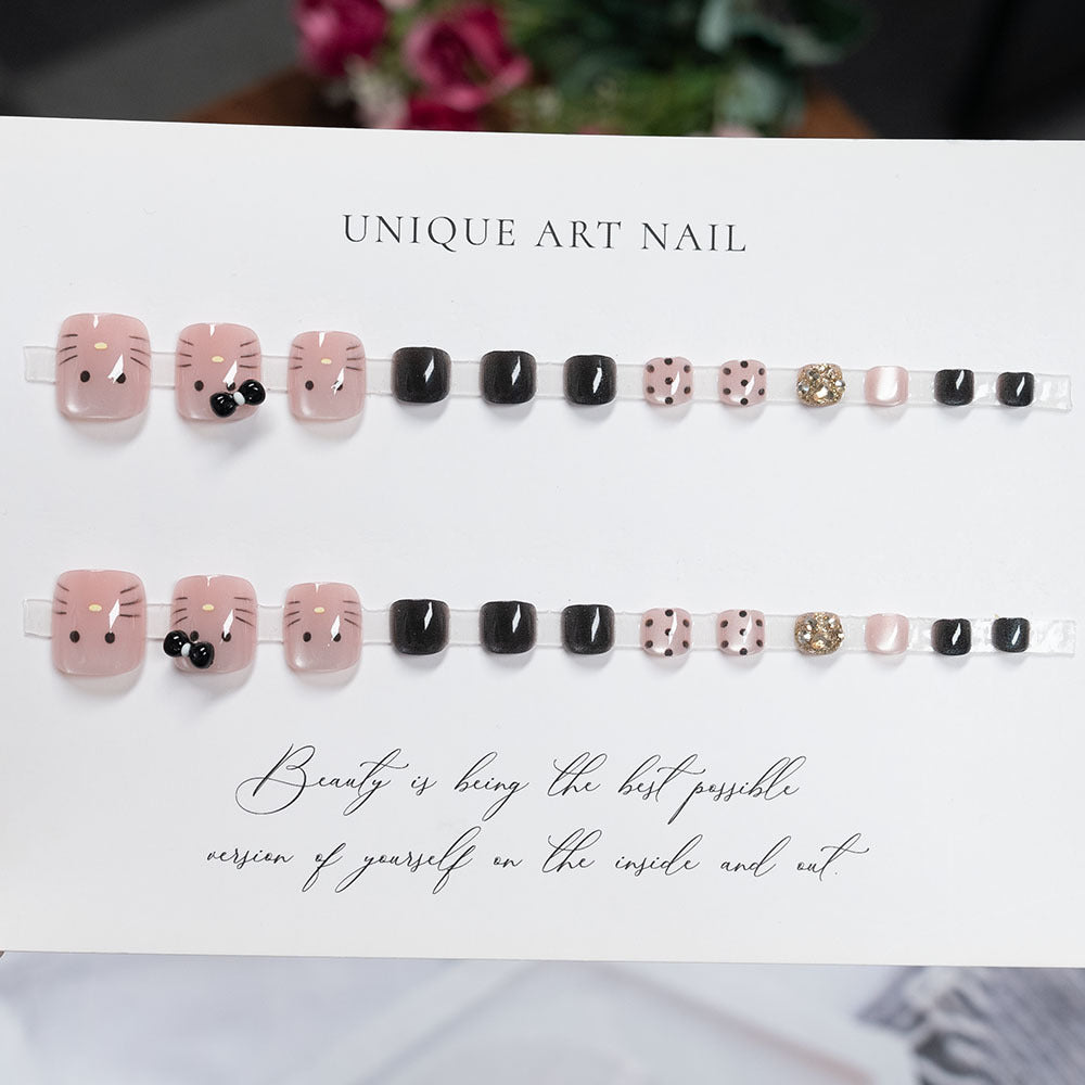 Playful Themed Pedicure Nail Art