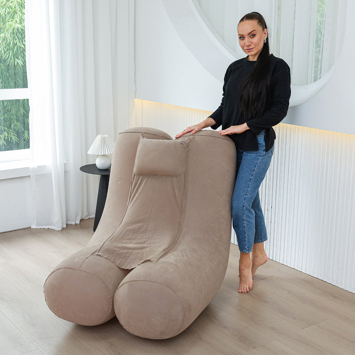 Women's Ergonomic Inflatable Relax Lounger with Headrest Kalsten