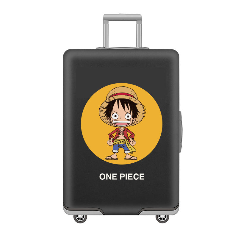 Unisex nan elastic motif suitcase cover made of stretchable polyester with handle and wheel openings Kalsten