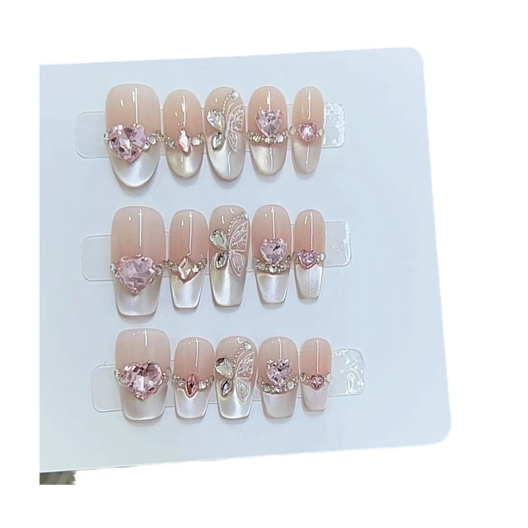 Decorative Heart and Butterfly Press-On Nail Set Kalsten