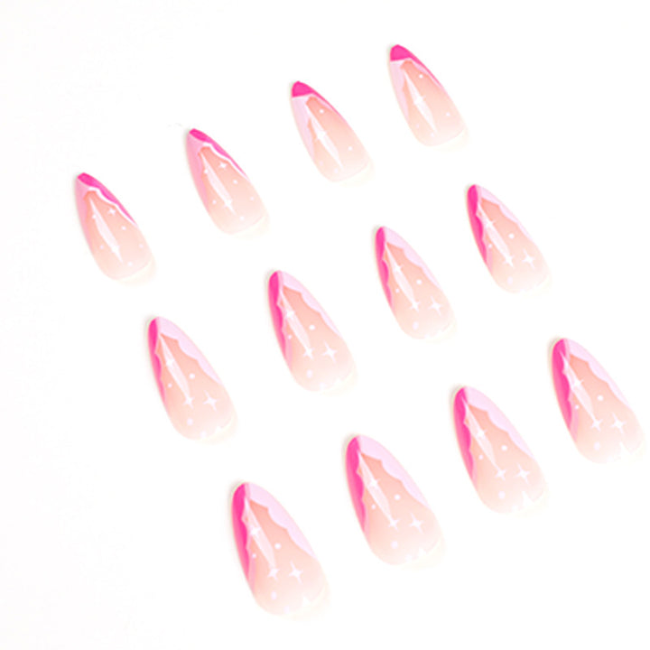 Artificial nail extensions with elegant glitter accent Kalsten