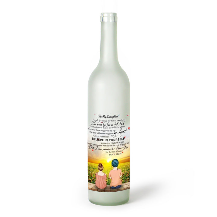 Decorative Frosted Glass Bottle Vase With Fashion Collage Decal