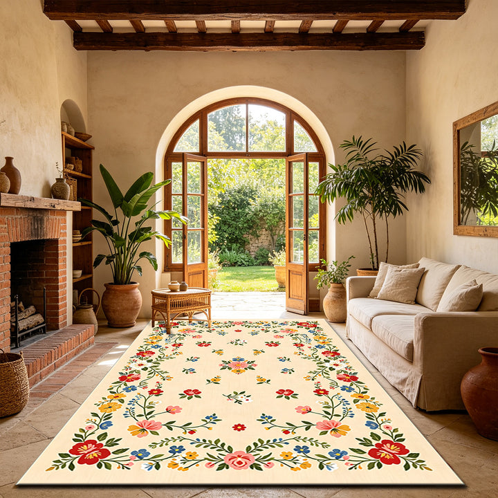 Floral Pattern Indoor Area Rug