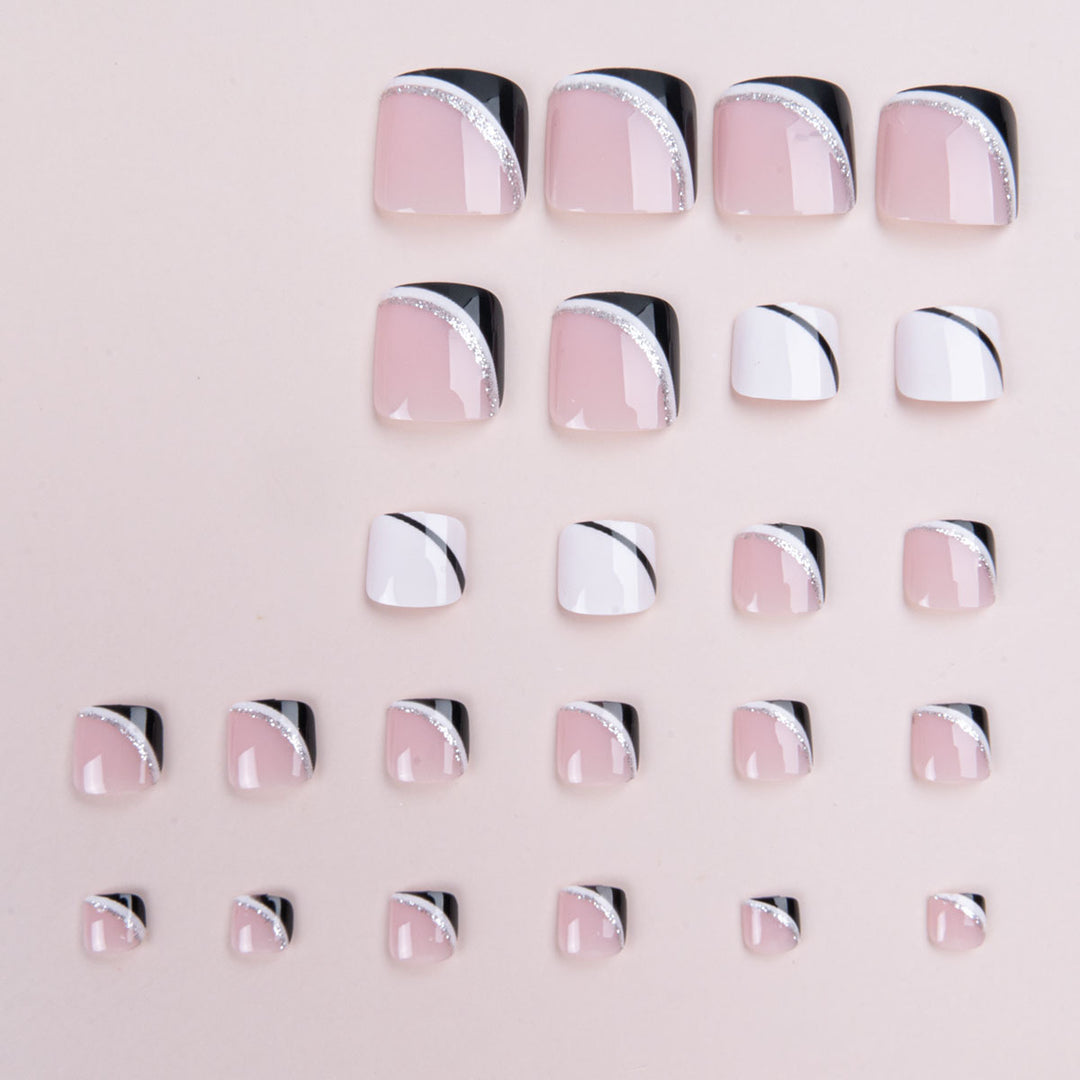 Artistic Geometric Pedicure Nail Art