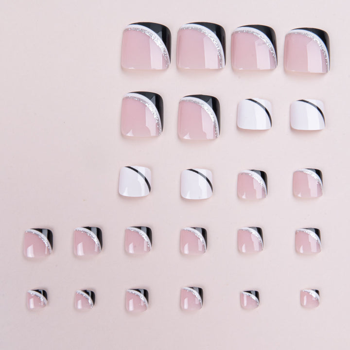 Artistic Geometric Pedicure Nail Art