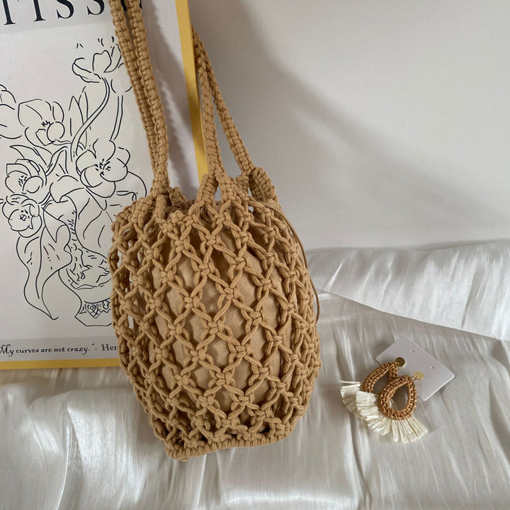 Hand-knotted tote bag with unusual mesh design Kalsten