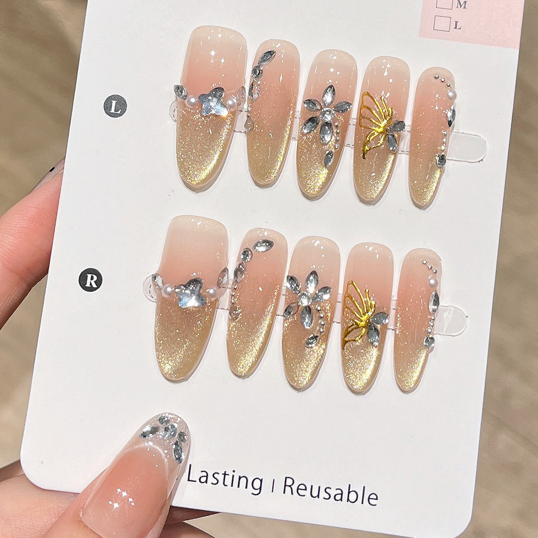 Elegant Nail Art Extensions with Pearl Accents Kalsten