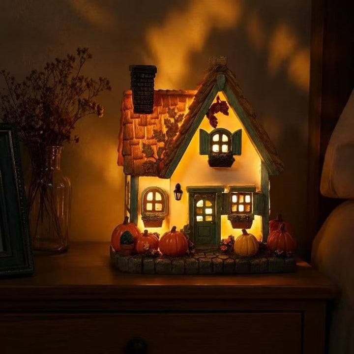 Decorative Autumn-Themed House Figurine Kalsten