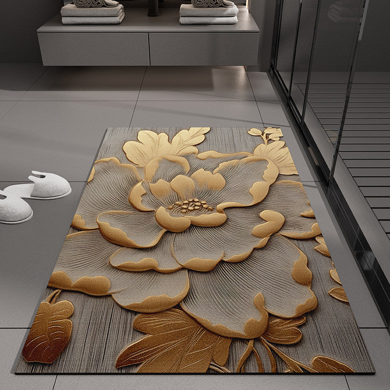 Floral Embossed Bath Mat