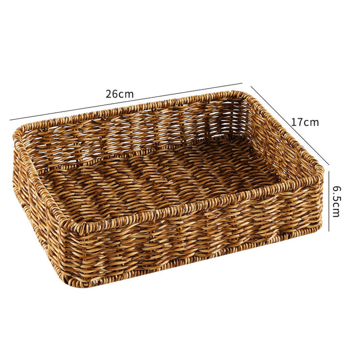 Handwoven Rectangular Wicker Storage Basket Kalsten