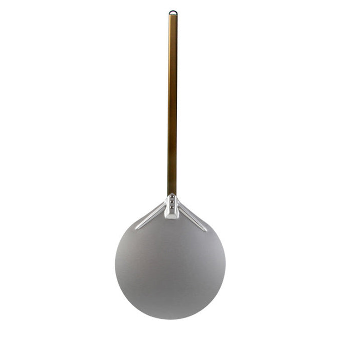 long wooden handled round aluminum pizza peel with reinforced neck Kalsten