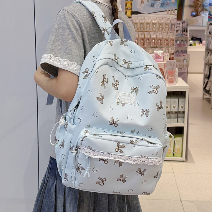 Feminine Bow-Patterned Casual Backpack Kalsten