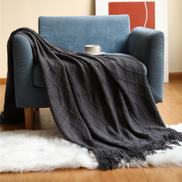 Luxurious Woven Textured Throw Blanket Kalsten