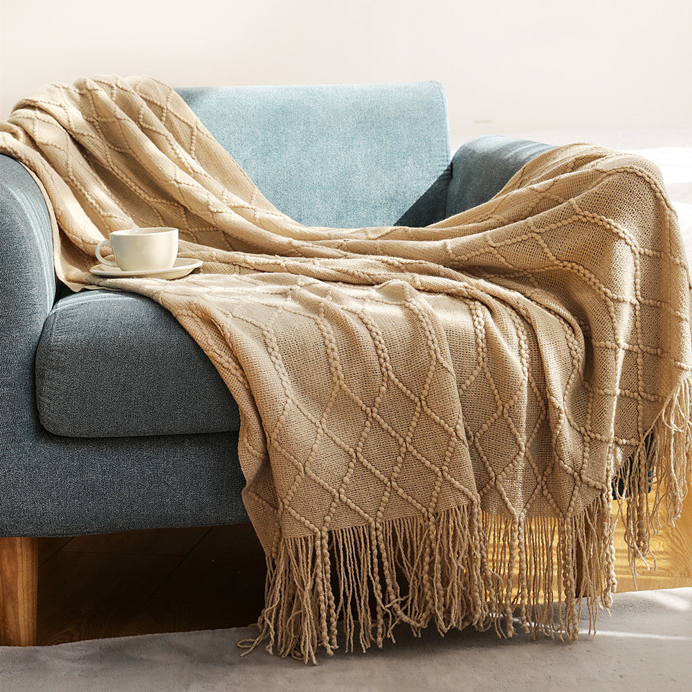 Luxurious Woven Textured Throw Blanket Kalsten