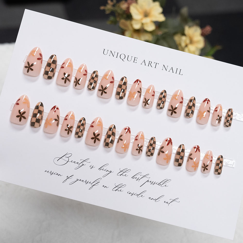 Artistic Floral and Geometric Press-On Nails