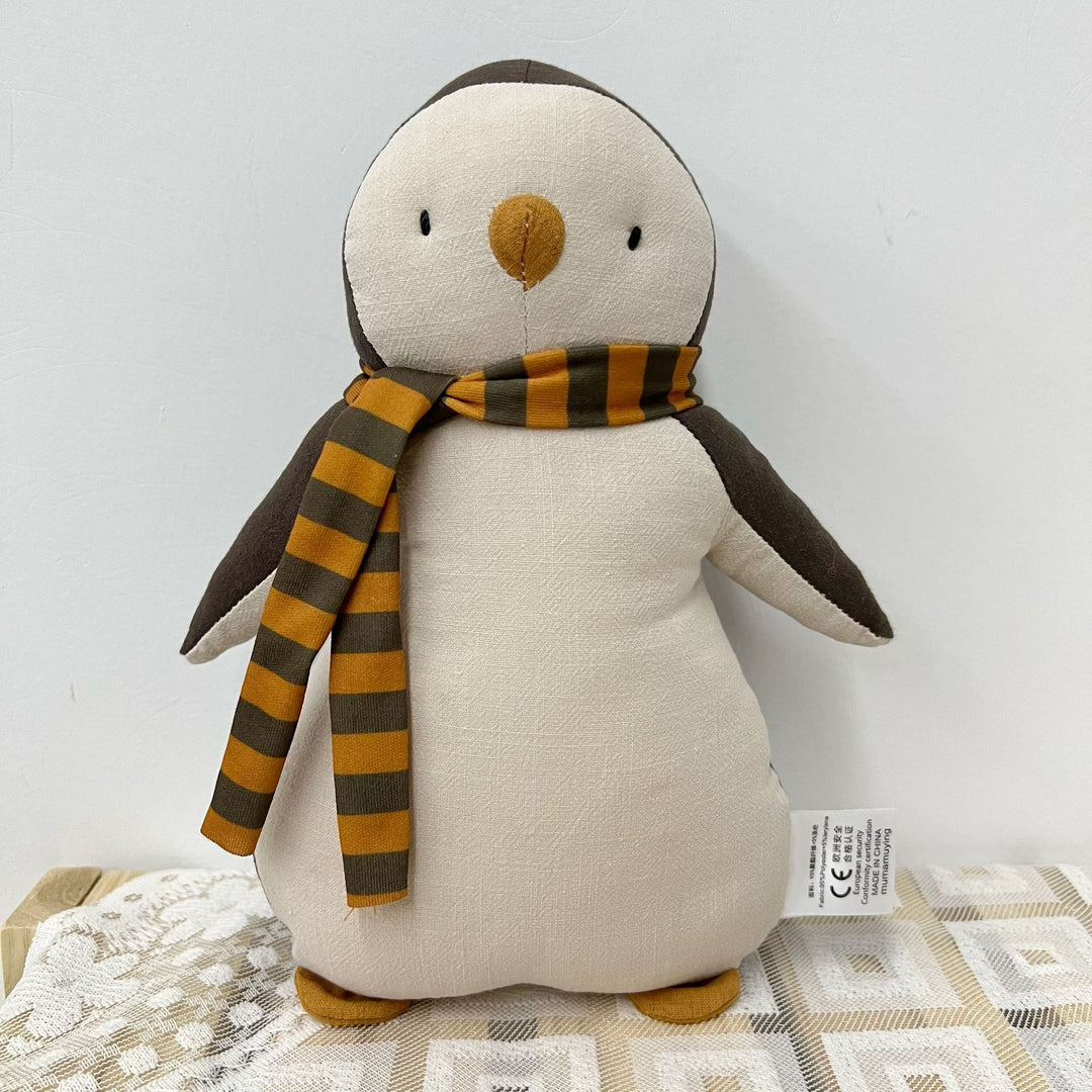 Handcrafted Neutral Linen Bunny Plush with Long Floppy Ears and Removable Two‑Piece Outfit
