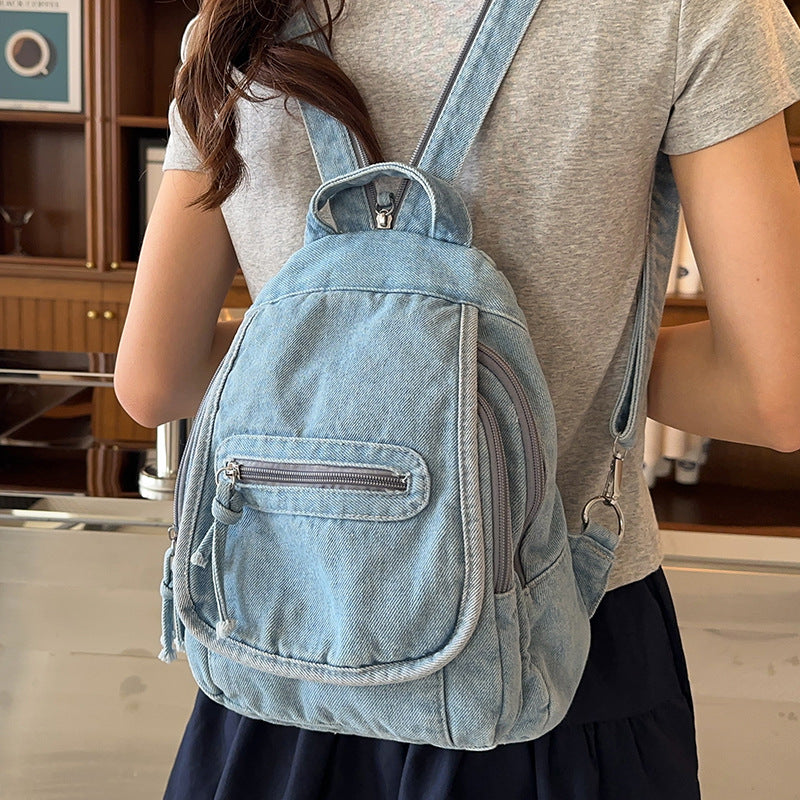 Stylish Denim Mini Backpack Kalsten
