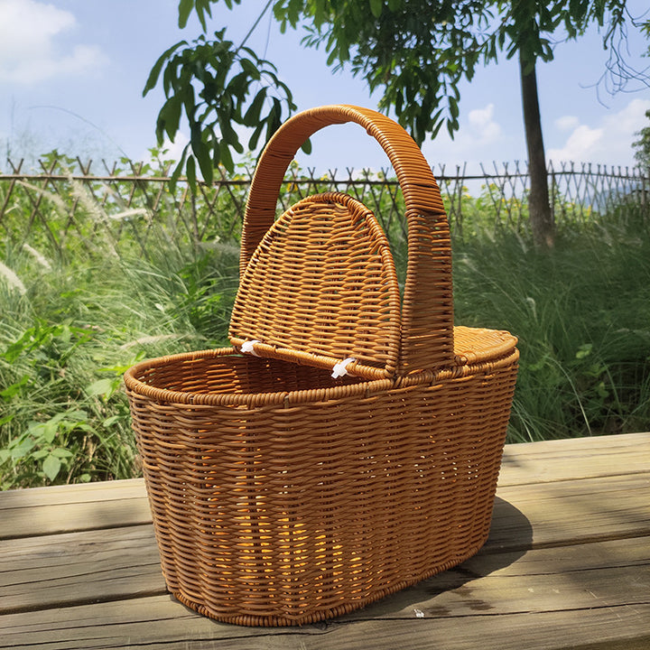 Elegant Woven Picnic Basket Kalsten
