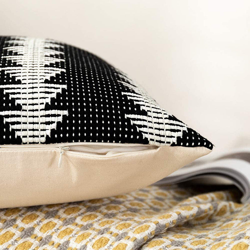 Handwoven Decorative Pillowcase with Geometric Ethno Pattern Kalsten