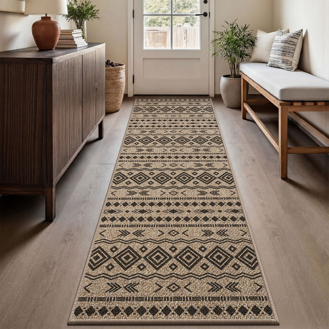 Intricate Floral Design Runner Mat