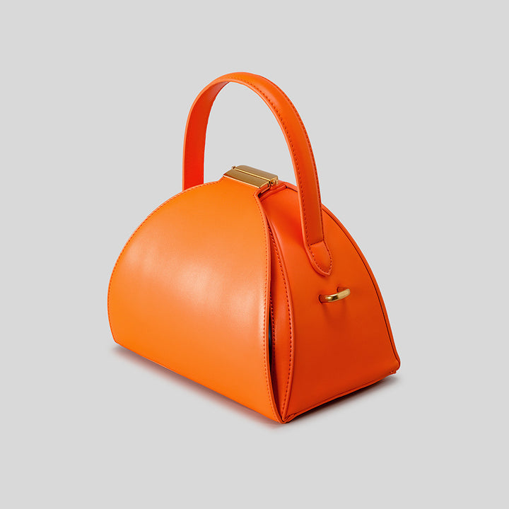Structured Leather Satchel Bag
