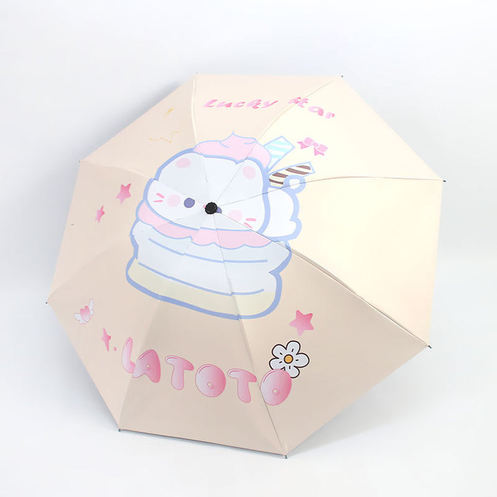 Women Folding Umbrella with Cute Animal Design Kalsten