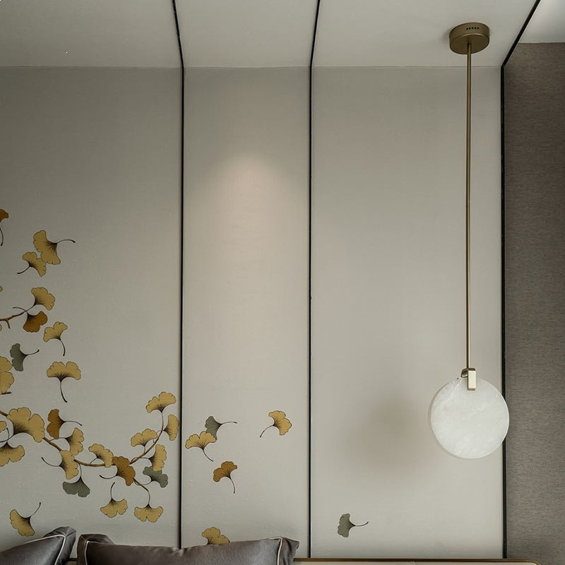 Elegant Marble Circle Pendant Light