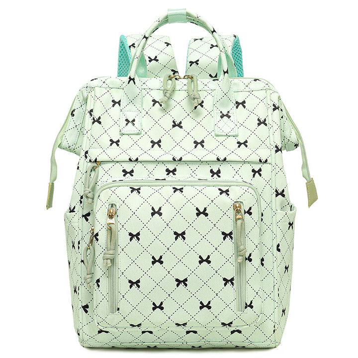 Stylish Bow-Printed Backpack kalsten